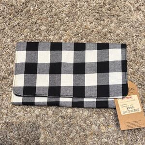Black and White Checkered travel  jewelry case